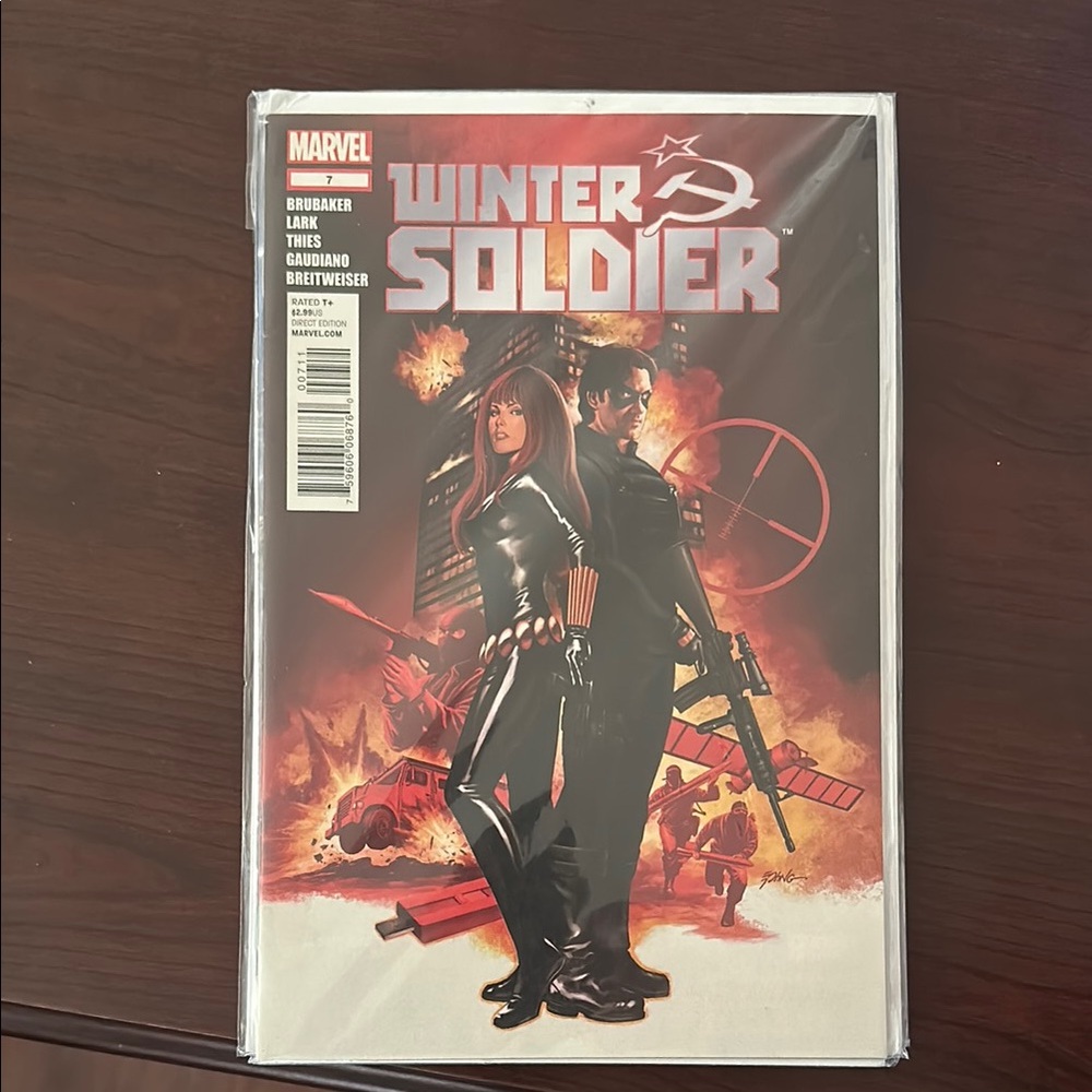 Marvel Winter Soldier Comic with Fiery Red and Black Art